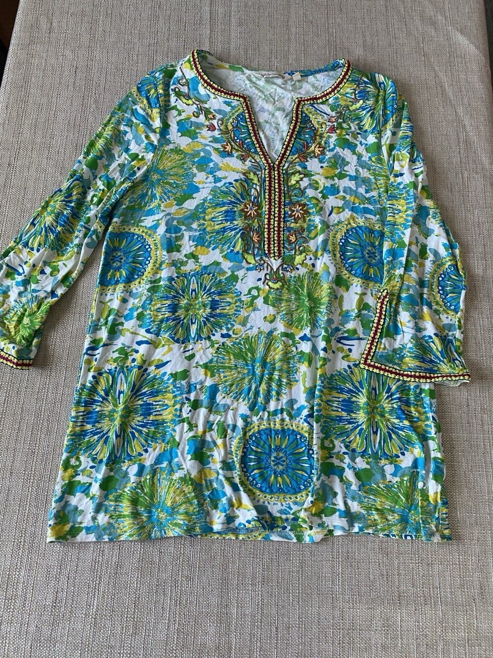 SOFT SURROUNDINGS Women Blouse Very Beautiful Details S